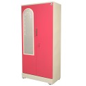 Swarna 2 Door Steel Cupboard 36" Pink With Dressing Mirror