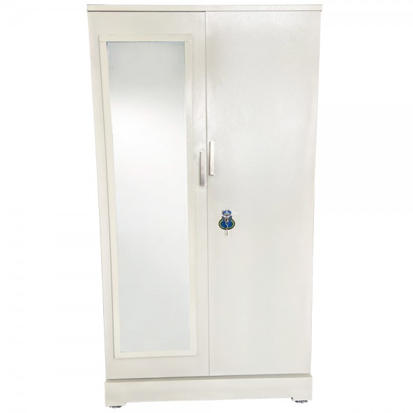 Akshaya White Wardrobe Cupboard with Dressing Mirror