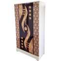 Akshaya Digital Cupboard - Golden Horn and Walnut Pentagon Wooden Style Finish