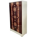 Akshaya Digital Cupboard - Luxury Walnut with Golden Circles and Pearl Wooden Style Finish