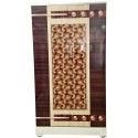 Akshaya Digital Cupboard - Gold Motifs and Walnut Stripes Wooden Style Finish