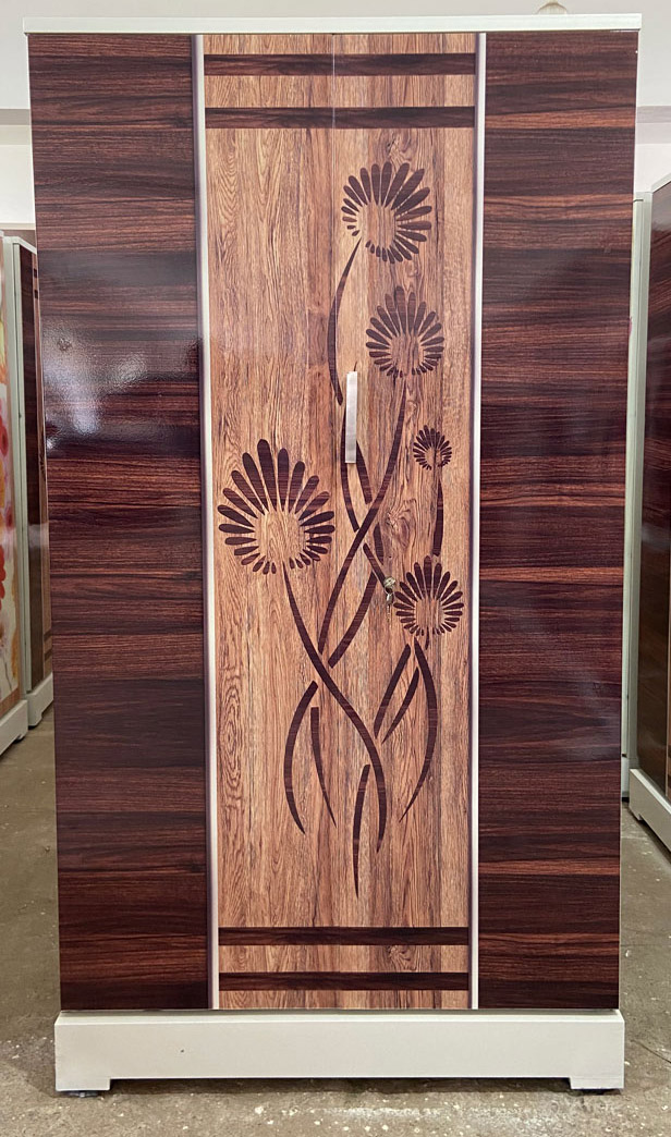 digital uv printed steel bero cupboard walnut stripes wooden flower pattern